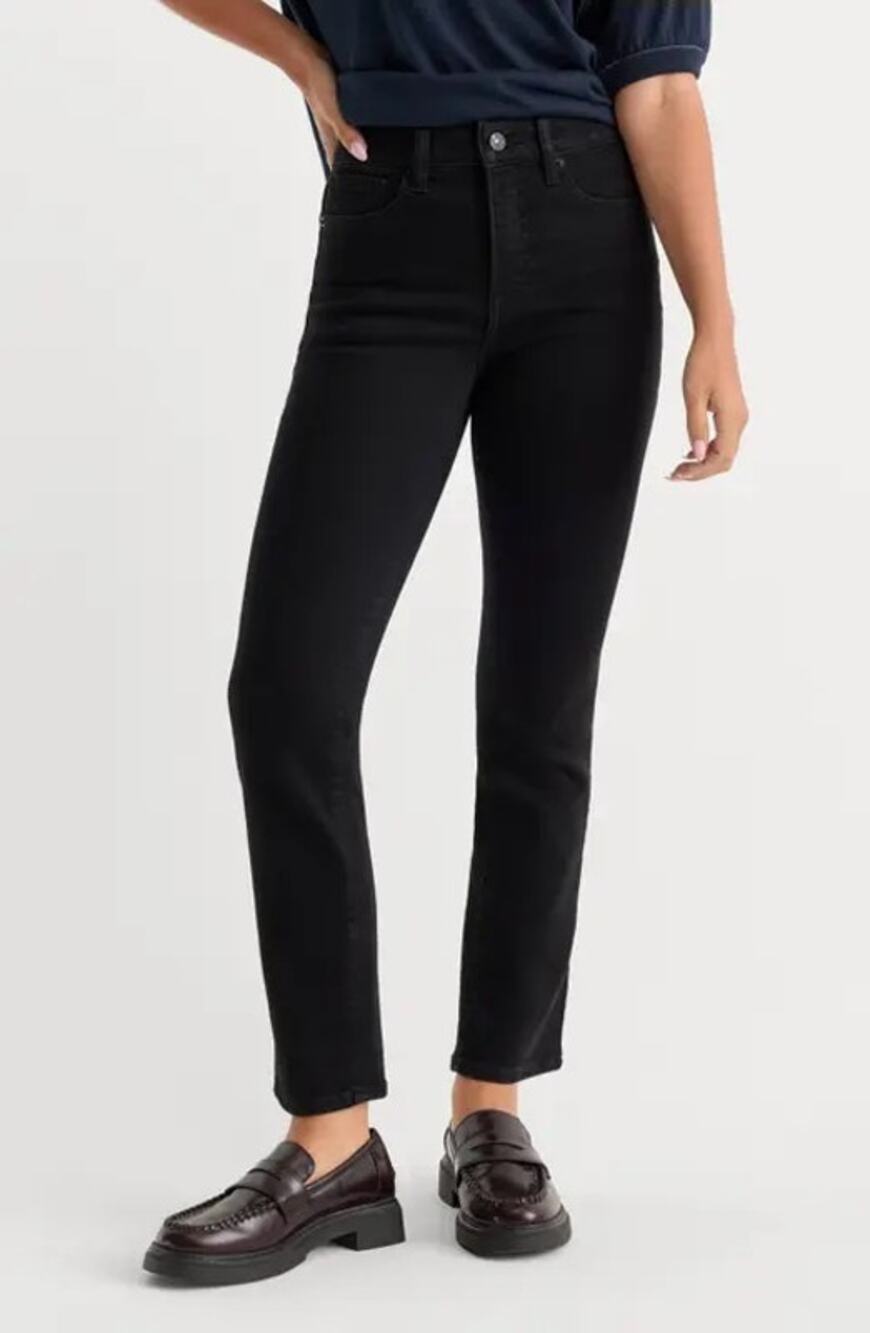 NWT Good American Good Legs Straight Jeans Black Size 18 Plus High Rise 27.5